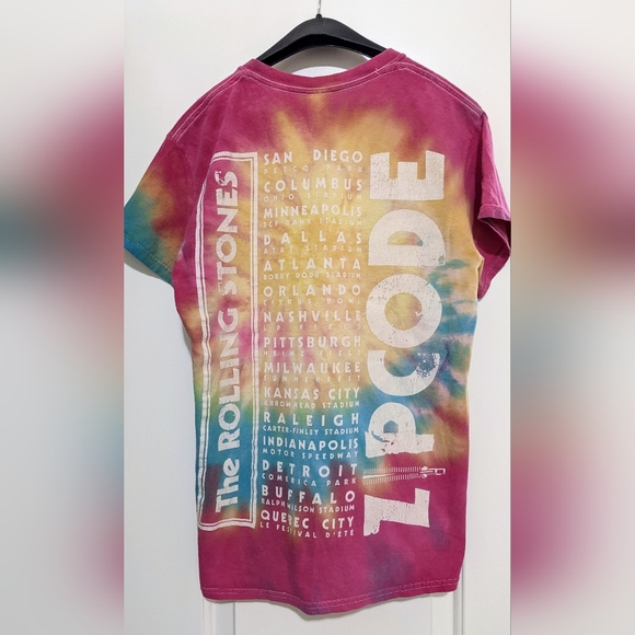 Rolling Stones 2015 Zip Code Tour Tshirt Rainbow Tie Dye Size Small Band Merch - Picture 2 of 8